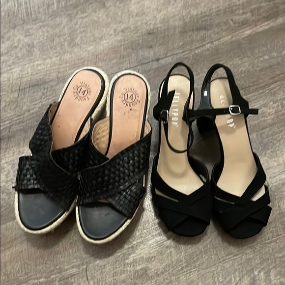NWOT Women's Sandals Lot Size 9 Black Jellypop, Vintage Foundry - Picture 1 of 7